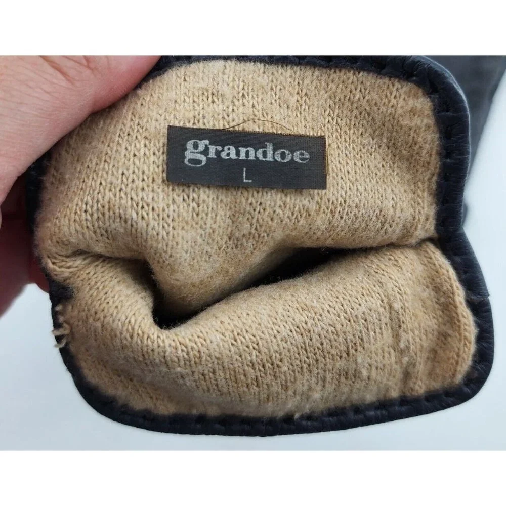 Vintage Grandoe Suede Leather‎ Womens Ladies Blue Lined Gloves Size Large